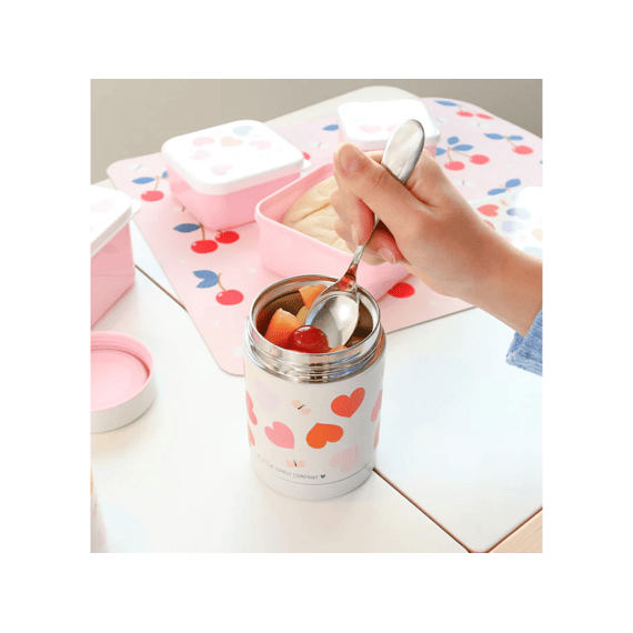 A Little Company Food Jar Stainless Steel Hearts