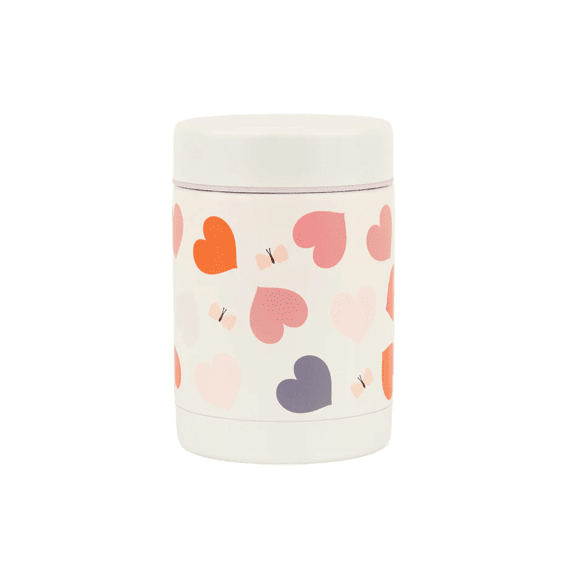 A Little Company Food Jar Stainless Steel Hearts