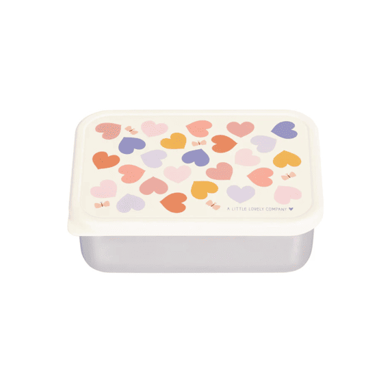 A Little Company Lunch Box Stainless Steel Hearts