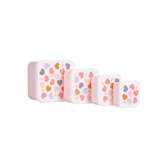 A Little Lovely Company Lunch En Snackbox Set Hearts