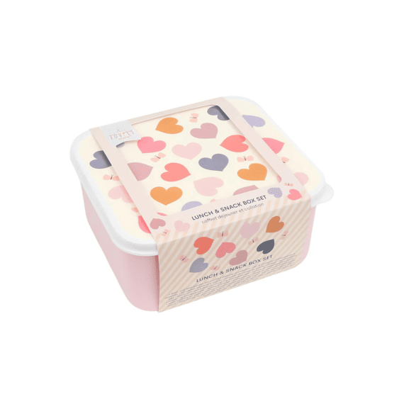 A Little Lovely Company Lunch En Snackbox Set Hearts