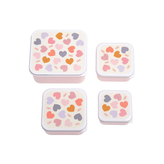 A Little Lovely Company Lunch En Snackbox Set Hearts