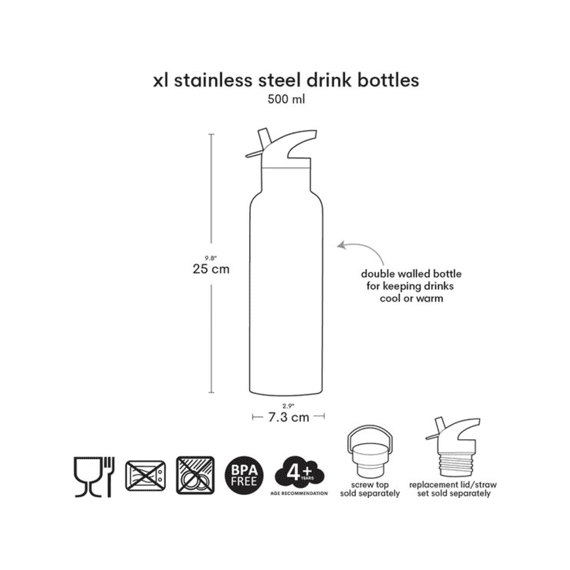 A Little Lovely Company Drinkfles Stainless Steel 500ml Princesses