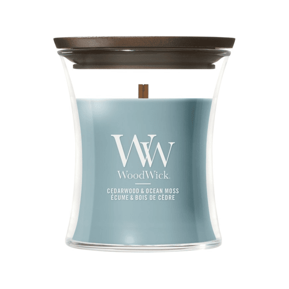 Woodwick Kaars Mini Cedarwood & Ocean Moss