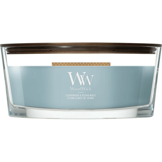 Woodwick Kaars Ellipse Cedarwood & Ocean Moss