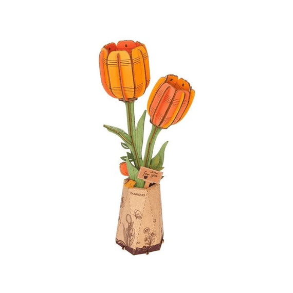 Robotime Rowood Miniatuur Bouwpakket Bloem Orange Tulip