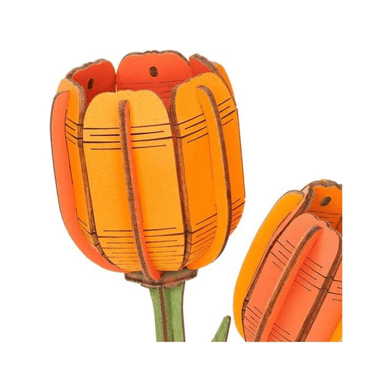 Robotime Rowood Miniatuur Bouwpakket Bloem Orange Tulip