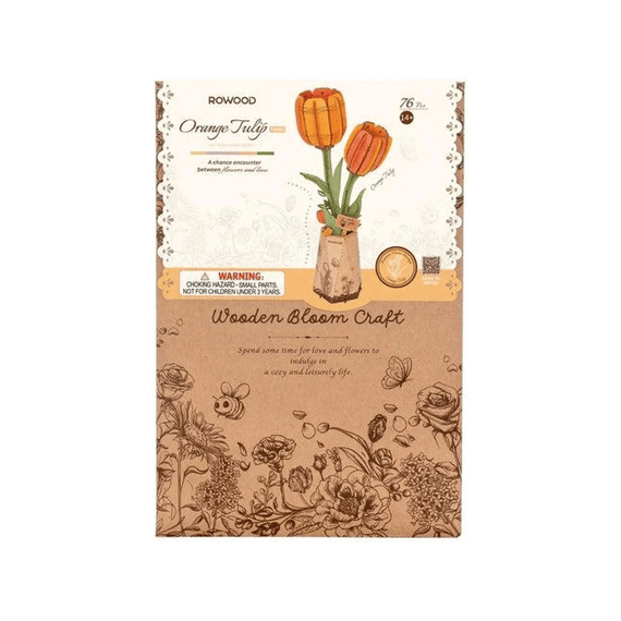 Robotime Rowood Miniatuur Bouwpakket Bloem Orange Tulip