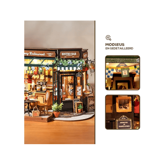 Robotime Rolife Miniatuur Bouwpakket Tipsy Restaurant