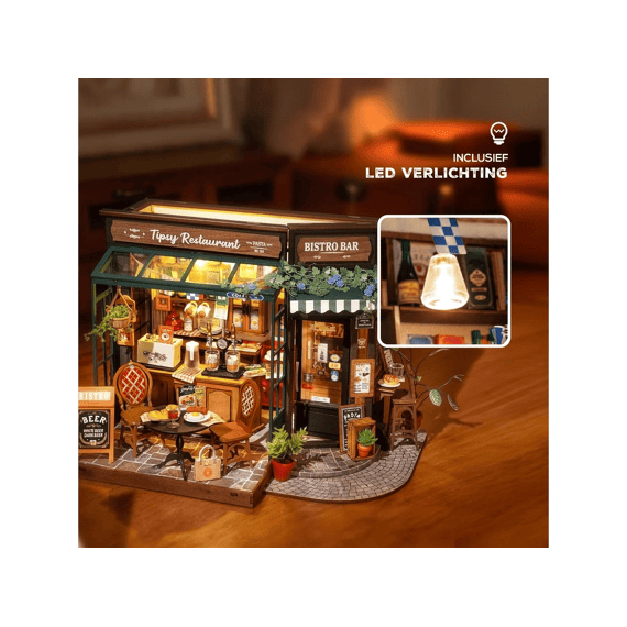 Robotime Rolife Miniatuur Bouwpakket Tipsy Restaurant