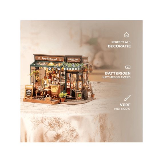 Robotime Rolife Miniatuur Bouwpakket Tipsy Restaurant