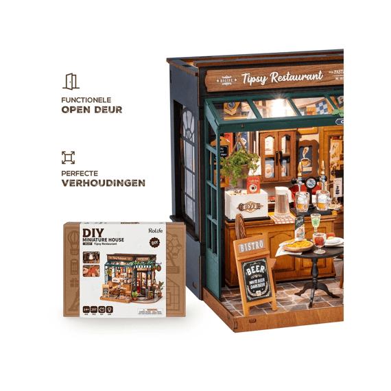 Robotime Rolife Miniatuur Bouwpakket Tipsy Restaurant