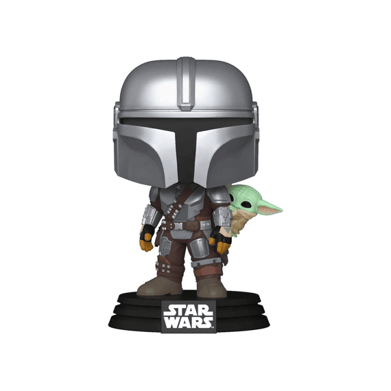 Funko Pop! Star Wars - The Mandalorian Met Grogu Op Rug