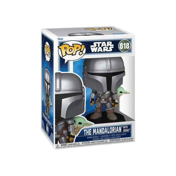 Funko Pop! Star Wars - The Mandalorian Met Grogu Op Rug