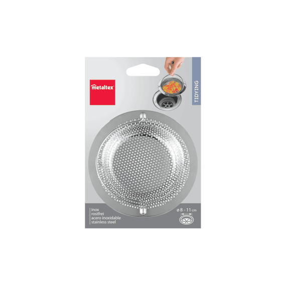 Metaltex Roestvrij Staal Gootsteenfilter Met Handvat 11,3 Cm