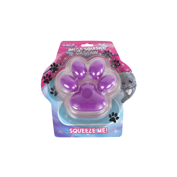 Glamour Squishy Mega Kattenpoot 500gram 17cm 6ass.