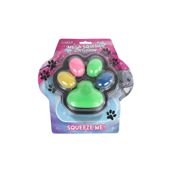Glamour Squishy Mega Kattenpoot 500gram 17cm 6ass.