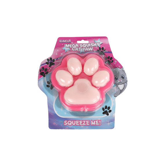Glamour Squishy Mega Kattenpoot 500gram 17cm 6ass.