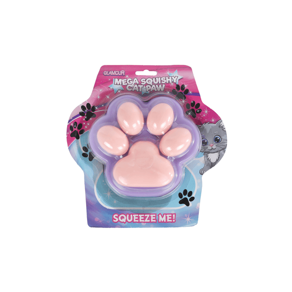 Glamour Squishy Mega Kattenpoot 500gram 17cm 6ass.