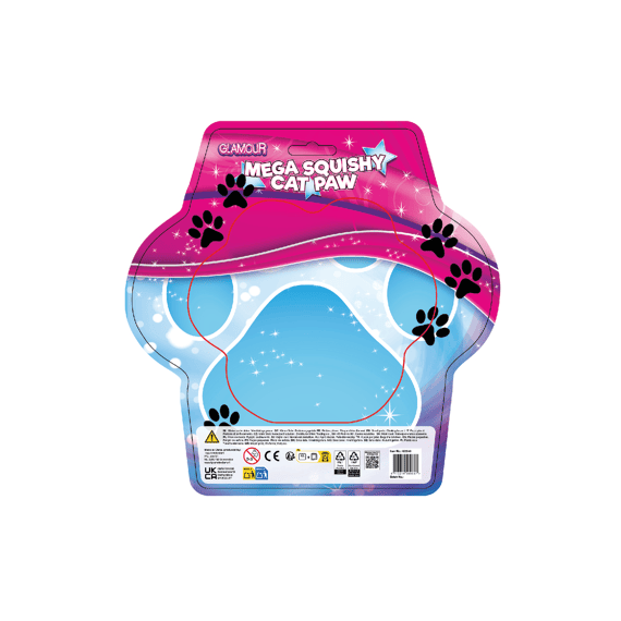 Glamour Squishy Mega Kattenpoot 500gram 17cm 6ass.