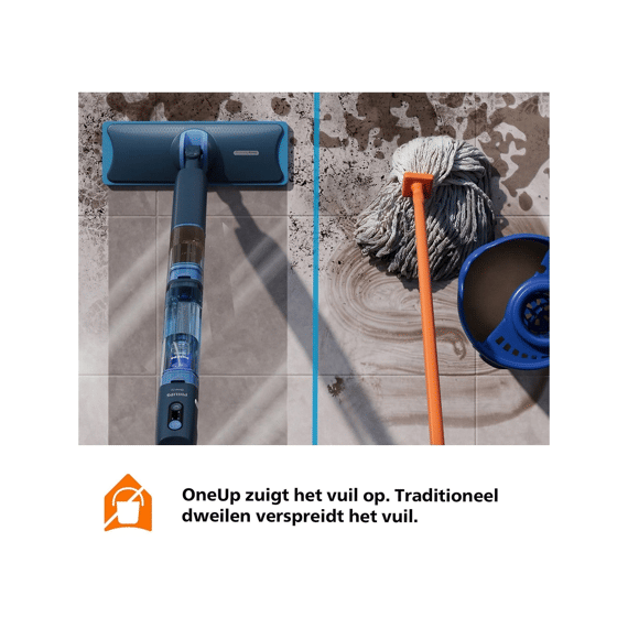 Philips Bxa0109/00 Oneup Elektrische Dweil Blauw