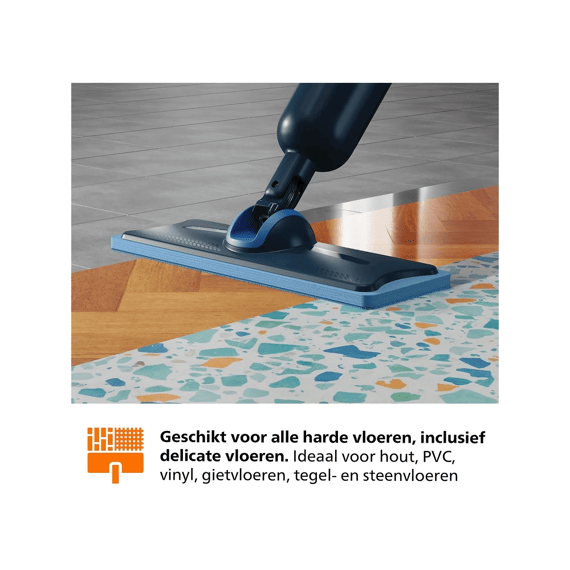Philips Bxa0109/00 Oneup Elektrische Dweil Blauw