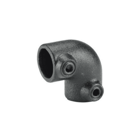 Koppelstuk Zwart Ø28mm Hoekstuk 90gr.