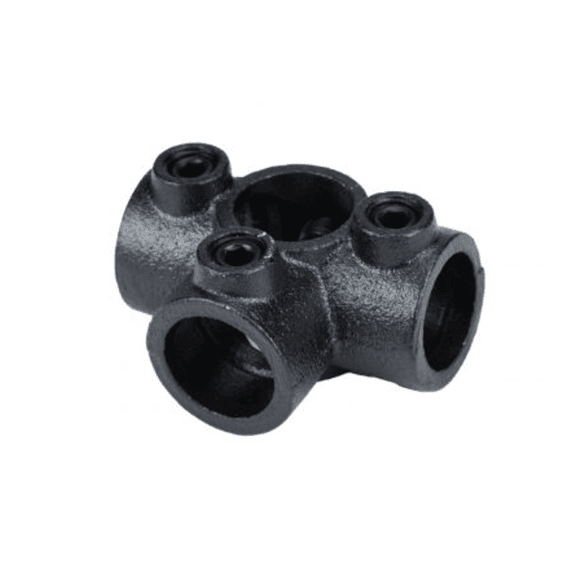 Koppelstuk Zwart Ø28mm Kruis (4 Buizen)
