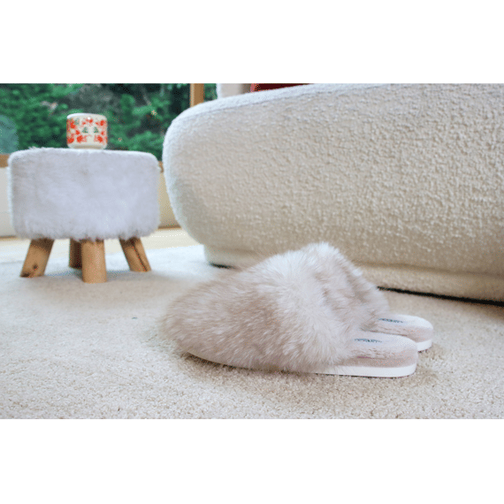 Tiseco Pantoffels Bollette 40/41 Beige/wit