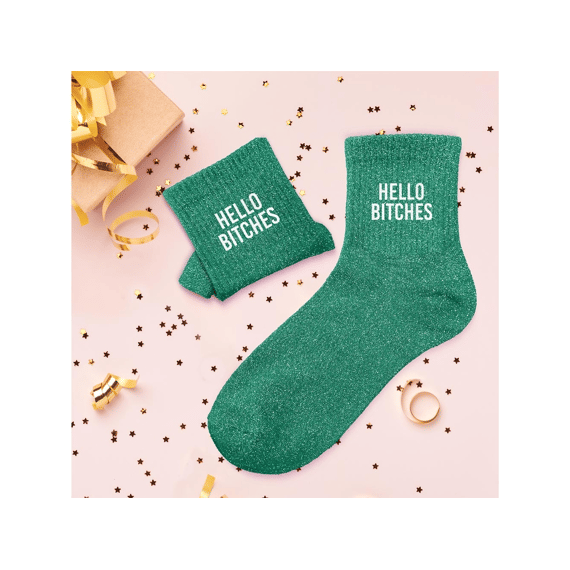 Glittersokken Hello Bitches