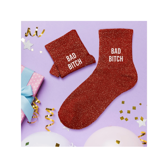 Glittersokken Bad Bitch