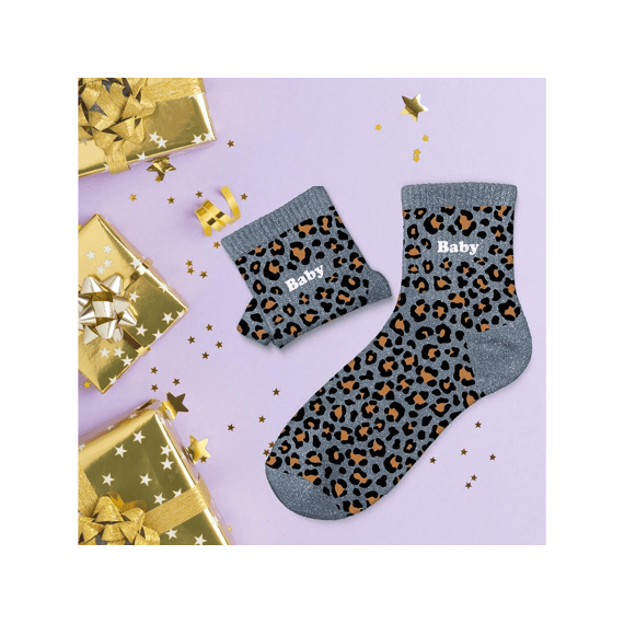 Glittersokken Leopard Baby