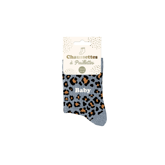 Glittersokken Leopard Baby