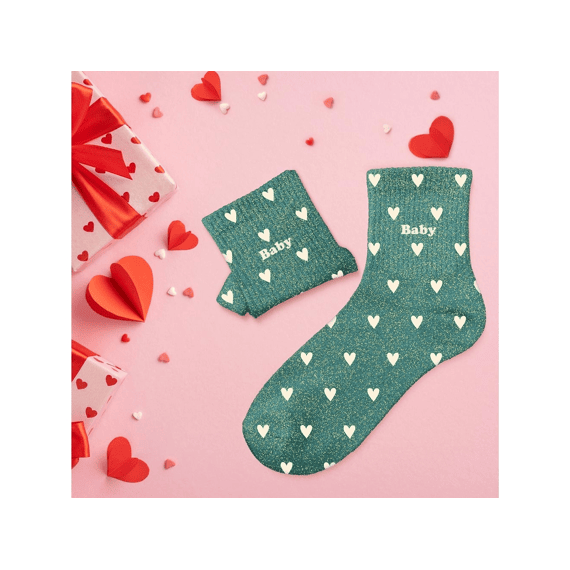 Glittersokken Hartjes Baby