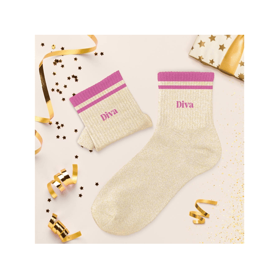 Glittersokken Met Band Diva