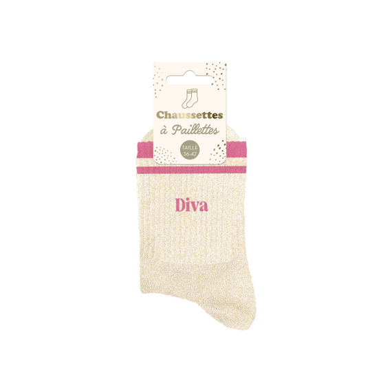 Glittersokken Met Band Diva