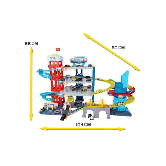 Dickie Double Track Garage Met 4 Voertuigen