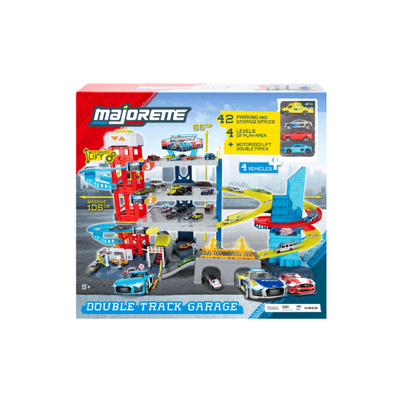 Dickie Double Track Garage Met 4 Voertuigen