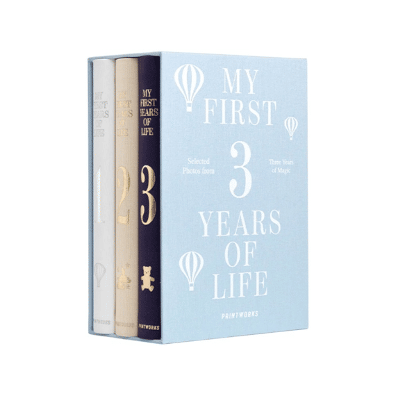 Printworks Fotoalbum Baby My First 3 Years 3-pack Licht Blauw