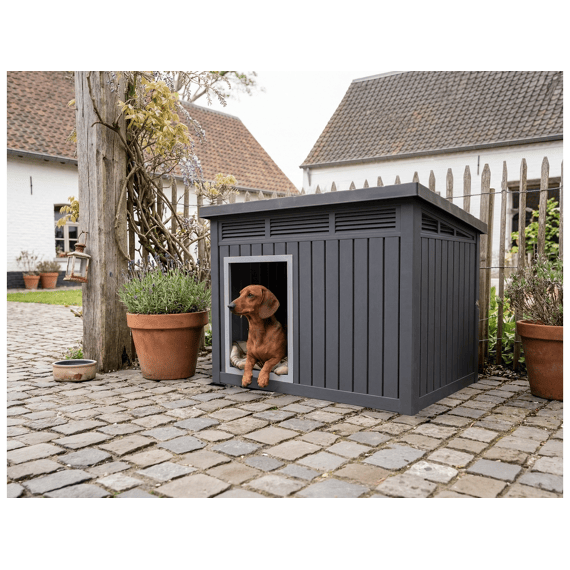 Practo Garden Hondenhok Zwart 62x82x64cm