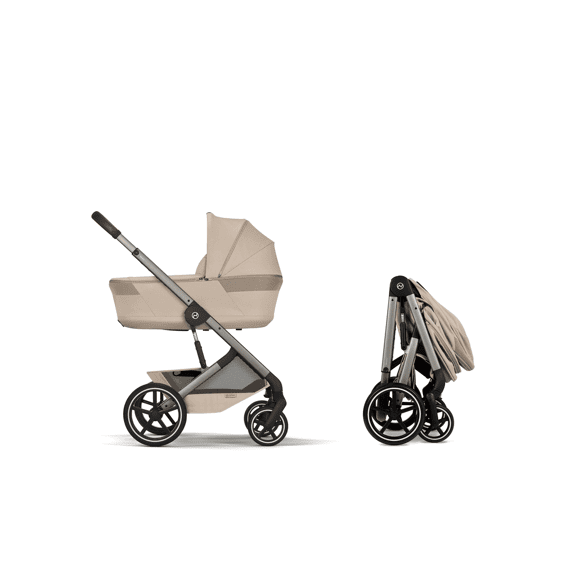 Cybex Balios Kinderwagen met Zit + Plooibare Draagmand Almond Beige