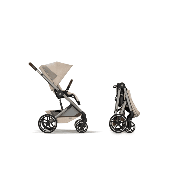 Cybex Balios Kinderwagen met Zit + Plooibare Draagmand Almond Beige