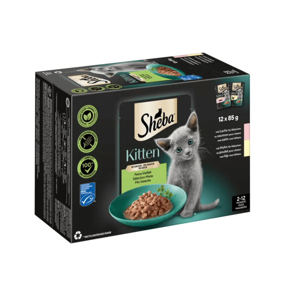Sheba Pouch Kitten Mix 12x85gr