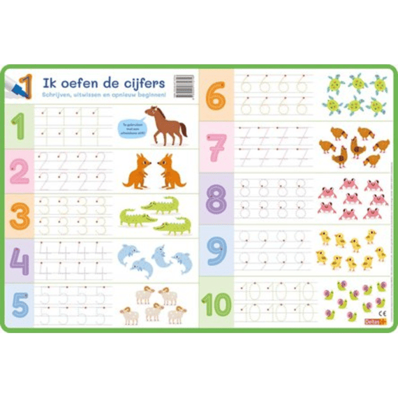 Educatieve Onderleggers Ik Oefen De Cijfers Van 1 Tot 10