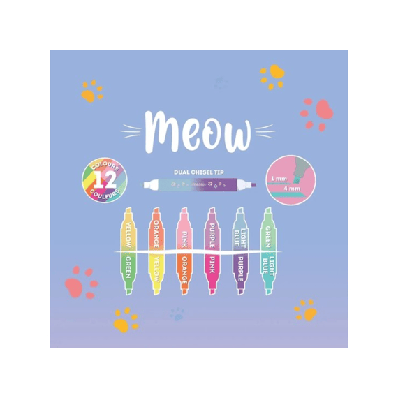 Legami Markeerstiften Meow Kitty 6 Stuks