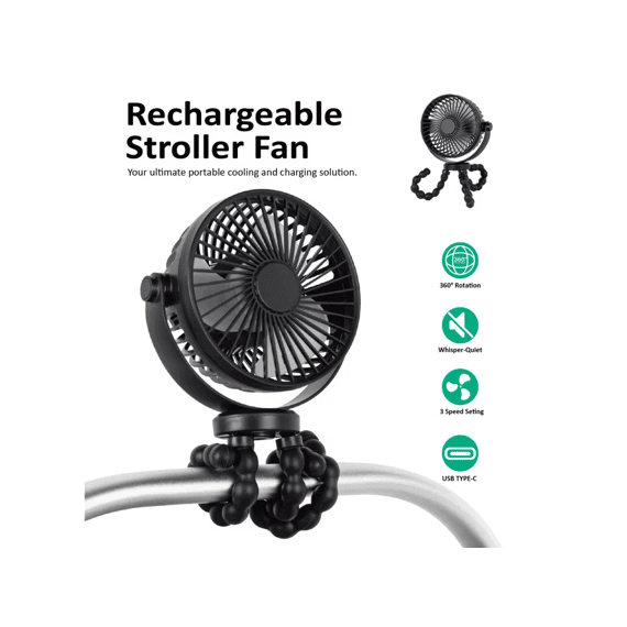 Mamelou Stroller Ventilator Zwart