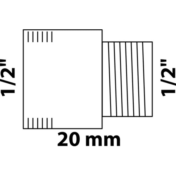 Ms Kraan Verlengstuk Chroom 1/2 X 20 Mm