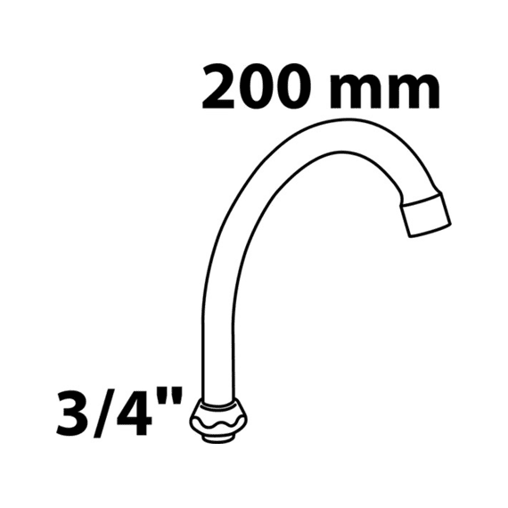 Hu-buisuitloop Chroom 3/4 X 200 Mm