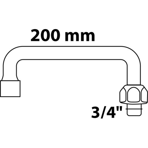 U-buisuitloop Chroom 3/4 X 200 Mm