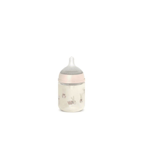 Suavinex Wonderland Glazen Fles 120ml Zuigspeen SXpro S Konijn Roze